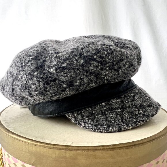 Newsboy Cap Style Hat, by Giovannio New York Salt & Pepper Polyester Blend, New! - Picture 3 of 16
